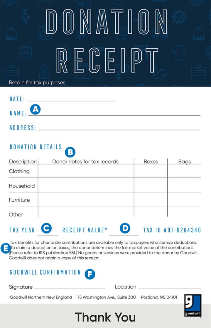 how to fill out a goodwill donation tax receipt goodwill nne