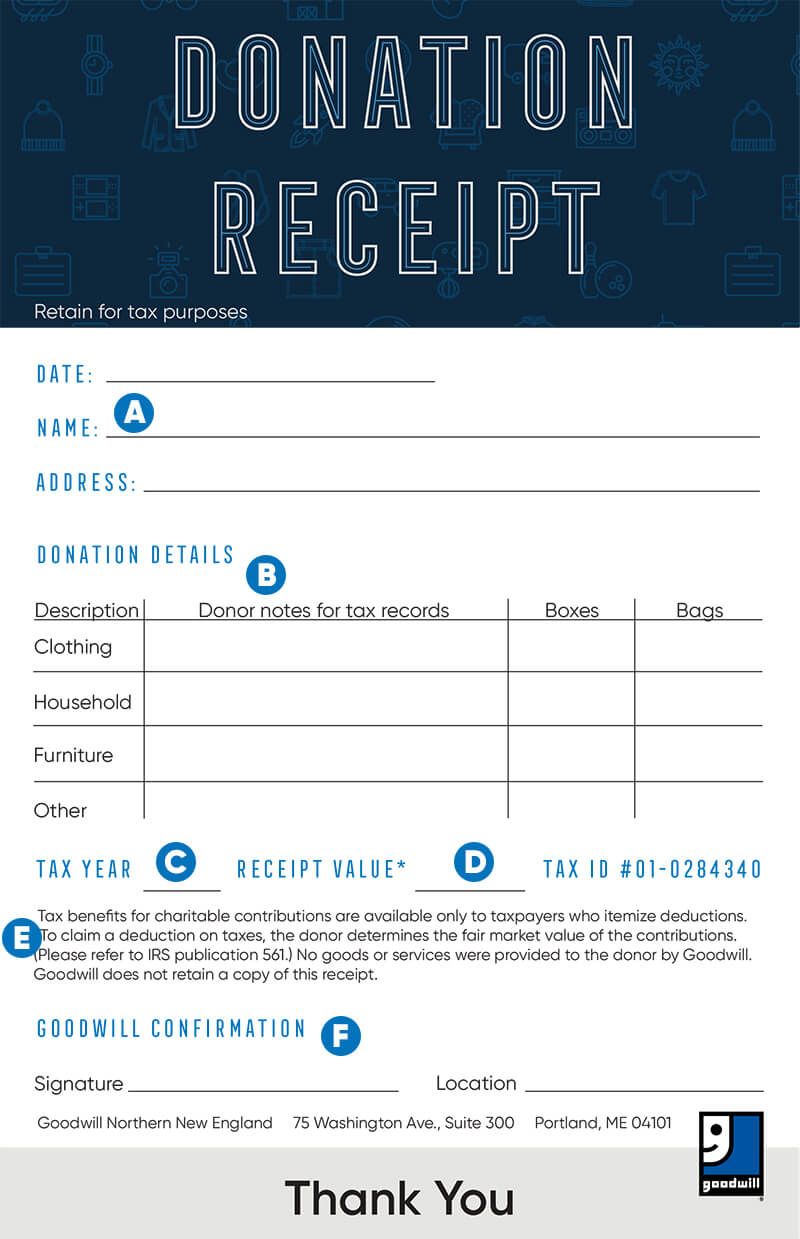 How To Fill Out A Goodwill Donation Tax Receipt - Goodwill Nne