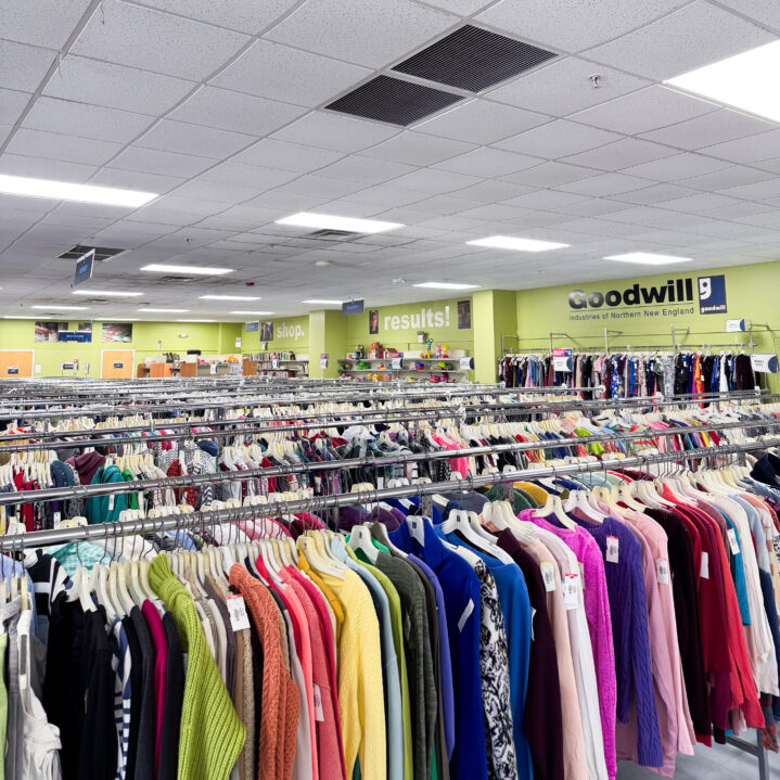 Topsham, ME Goodwill store's women's section before the remodel