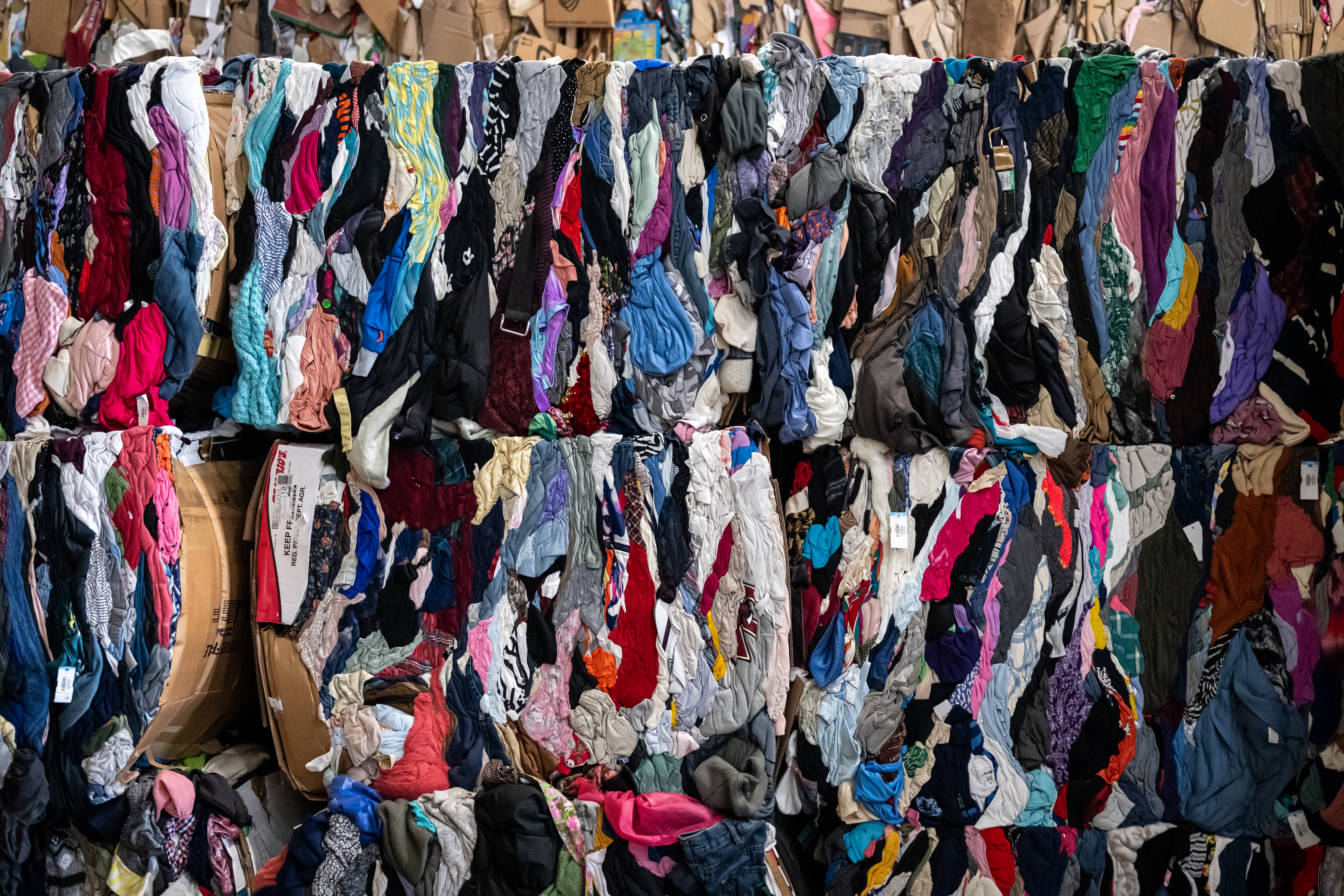 Image of clothing packed tightly